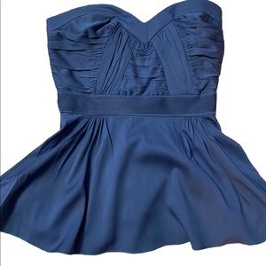 Abaete Navy sweetheart neckline blouse